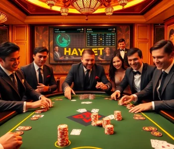 Experience the thrill of online gambling with HAYBET at a high-stakes poker table.