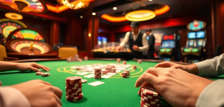 Experience thrilling gameplay at sv388 casino with vibrant tables and winning poker hands.