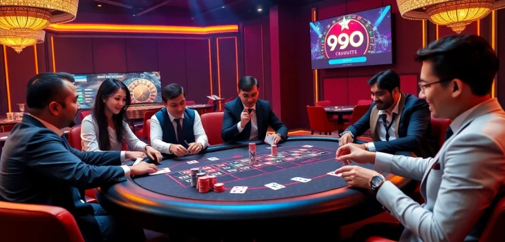 99ok poker table scene with players enjoying a thrilling gambling experience.