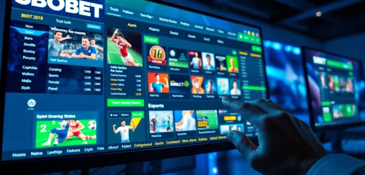 SBOBET.dance online gaming interface with vibrant visuals and user interaction.