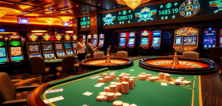 Experience the thrill of the tr88 game at a luxurious casino table with vibrant gameplay.