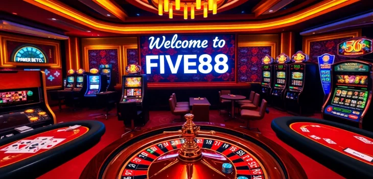 Experience thrilling online gambling at https://five88.za.com/ with vibrant casino visuals and dynamic betting scenes.