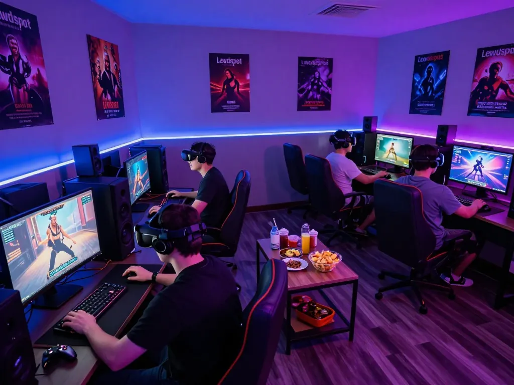 Players enjoying immersive sex games in a vibrant adult gaming lounge atmosphere.