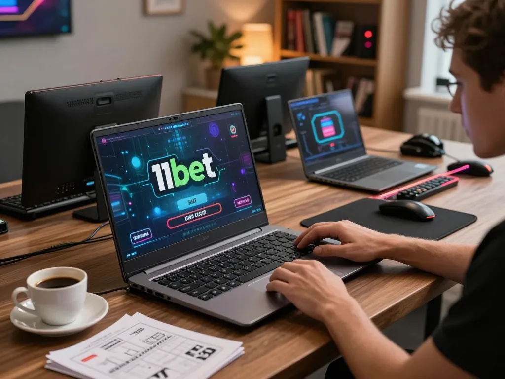 Engaging in live dealer games on 11bet with a cozy online gaming setup and strategy notes.